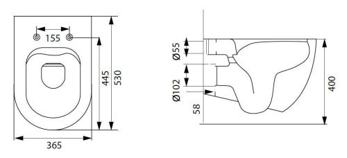 Чаша унитаза подвесная Allen Brau Reality 4.32006.AN цвет черный без сиденья безободковая каскадный смыв - фото 3