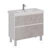 Тумба под раковину LeMark Combi LM03C100T-Beton 100х40 напольная цвет серый/белый