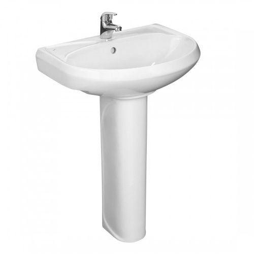 Раковина из сантехнического фарфора Santeri Вест 131118S0011B0 60х50 подвесная цвет белый 1 отверстие под смеситель - фото 3