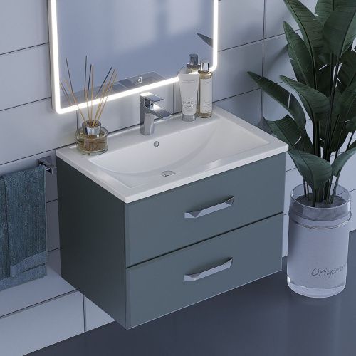 Тумба с раковиной Uperwood Foster 291020540 70х50 цвет серый - фото 4