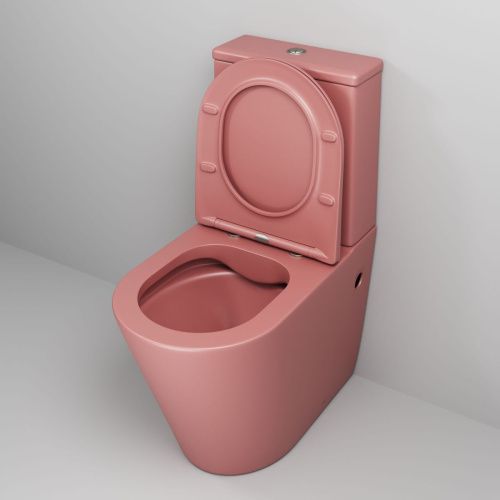 Унитаз напольный с бачком Grossman Color GR-4480PIMS розовый с сиденьем безободковый каскадный смыв - фото 4