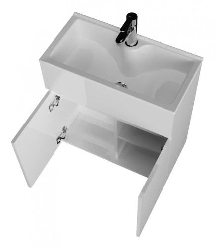Тумба с раковиной 1MarKa Mira У75328 60х30 подвесная цвет белый - фото 4