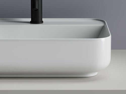 Раковина из сантехнического фарфора Ceramica Nova ELEMENT CN5015 50х40 накладная цвет белый 1 отверстие под смеситель - фото 3