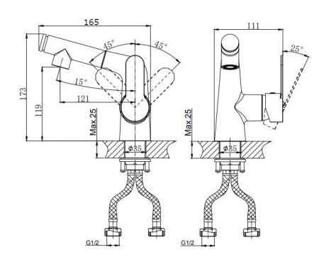 Смеситель Rush Tenerife TE2835-12 на раковину хром