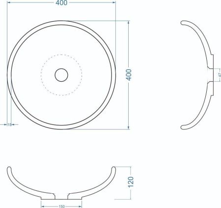 Раковина из искусственного камня Uperwood Sfera 291020318 40х40 накладная цвет черный