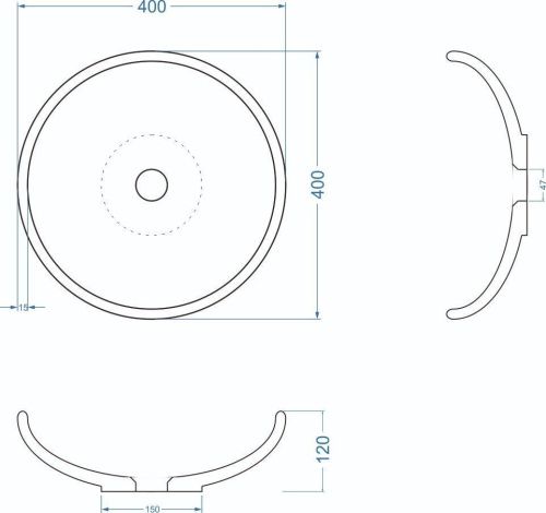 Раковина из искусственного камня Uperwood Sfera 291020213 40х40 накладная цвет серый - фото 3