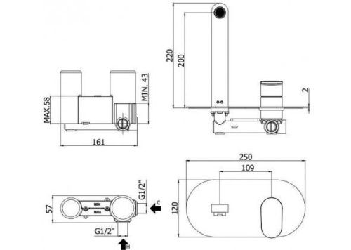 Смеситель для раковины Paffoni Candy CA105CR встраиваемый в стену хром - фото 3