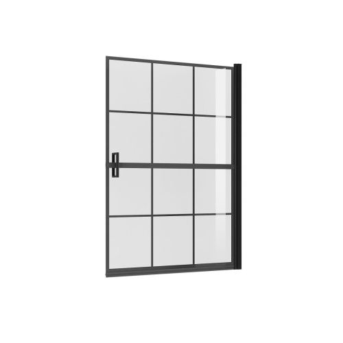 Душевая шторка на ванну Niagara Nova NG-08-90BLACK 90х140 стекло с рисунком профиль черный ориентация универсальная - фото 2