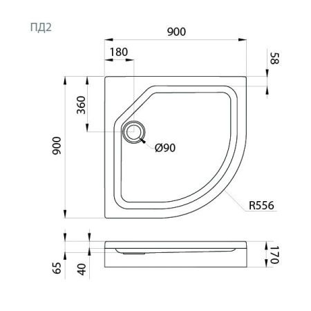 Душевой поддон акриловый Тритон Щ0000038720 80х80 белый с каркасом