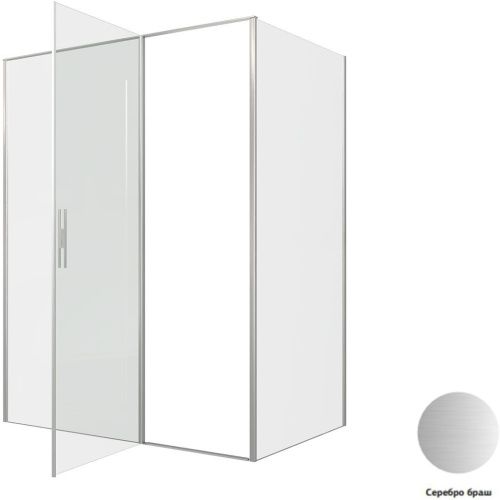 Душевой уголок Allen Brau Priority 3.31038.BA + 3.31047.BA 160х100 стекло прозрачное профиль серебро без поддона - фото 4