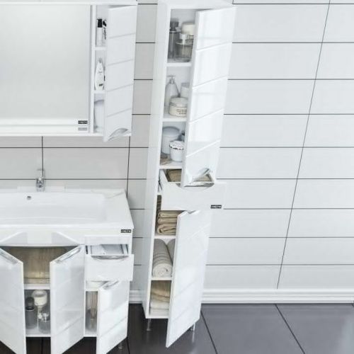 Шкаф-пенал СанТа Родос 506002 30х190 напольный цвет белый - фото 2