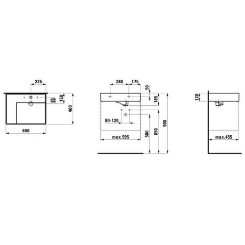 Раковина керамическая Laufen Kartell 8.1033.5.000.112.1 60 см накладная цвет белый без отверстий под смеситель - фото 2