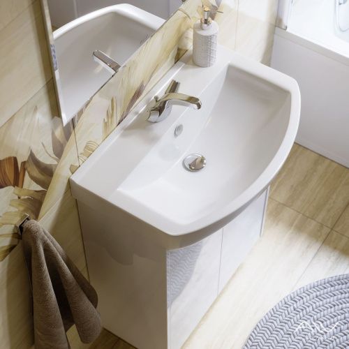 Тумба с раковиной Alavann Crystal ALV0952000 70х40 напольная цвет белый - фото 2