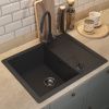 Кухонная мойка Uperwood Quartz Premium UPD-03 3910202111 65х50 цвет черный поверхность матовая
