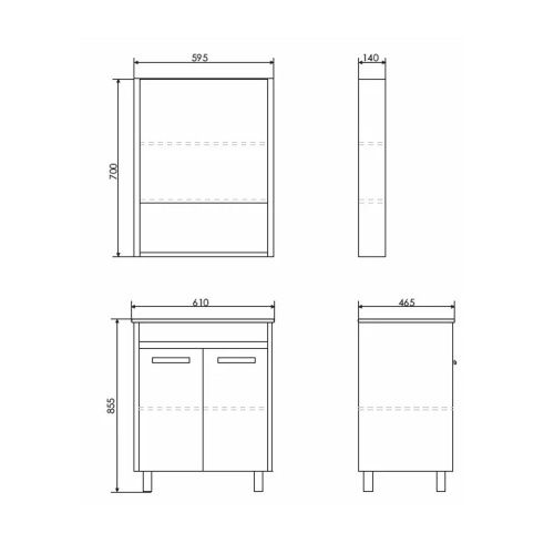 Зеркало-шкаф Comforty Марио 00-00015518CF 60х70 подвесной цвет бежевый - фото 2