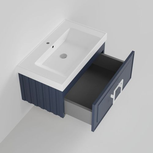 Тумба с раковиной La Fenice CUBO NFNC-01-CUB-BG-80-2-80 80х50 подвесная цвет синий - фото 2