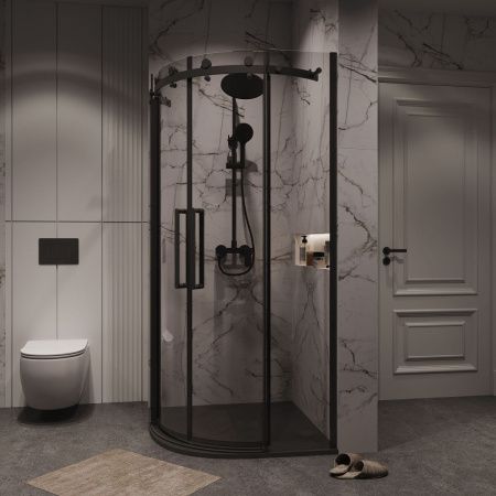 Душевой уголок Grossman Classic 301.K33.04.1010.21.00 100х100 стекло прозрачное профиль черный без поддона