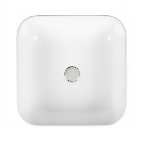 Раковина из сантехнического фарфора Bond Cube S57-380 40х40 накладная цвет белый без отверстий под смеситель - фото 4