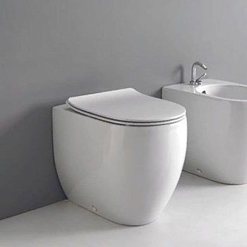 Чаша унитаза приставная Kerasan Flo 311401 цвет белый без сиденья душевой смыв