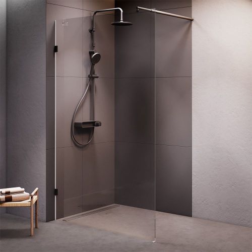 Душевая перегородка Am.Pm X-Joy W94UWI-120-F1-BTE 110х195 стекло прозрачное профиль черный