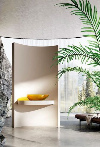 Раковина из полиэфирной смолы Abber KRISTALL AT2811Amber 60х40 накладная цвет желтый без отверстий под смеситель - фото 3