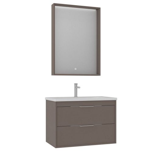 Тумба с раковиной Orka Clay 5004383 80х50 подвесная цвет коричневый - фото 2