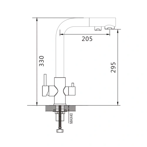 Смеситель для кухни Shevanik S328H на мойку черный - фото 3