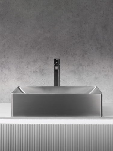 Раковина из нержавеющей стали AltroBagno Futuro AltroBagnoFuturo001014MtGr 50х30 накладная цвет оружейная сталь - фото 2