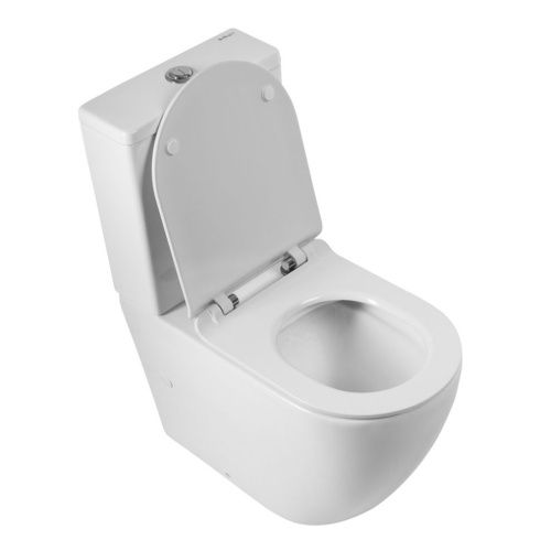 Чаша унитаза напольная BelBagno SFERA-R BB2141CPR цвет белый без бачка с сиденьем микролифт безободковая каскадный смыв - фото 2