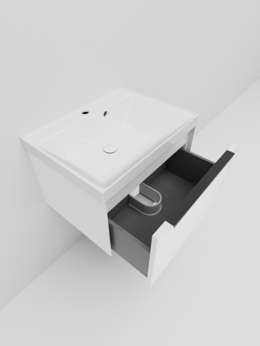 Тумба с раковиной La Fenice SIMPLA NFNC-01-SIM-B-60-3-60 60х50 подвесная цвет белый - фото 3