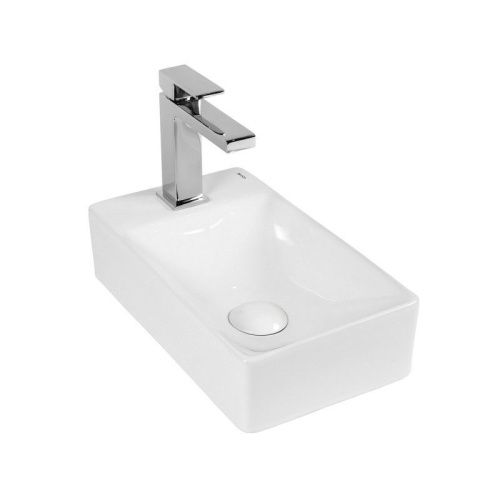 Раковина из сантехнического фарфора Bond Cube S12-380L 40х20 накладная цвет белый 1 отверстие под смеситель