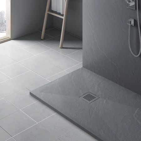 Душевой поддон из искусственного камня Vincea H25 VST-4SR1010G 100х100 серый