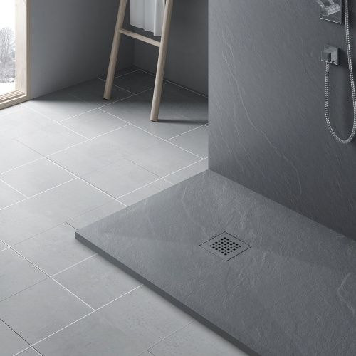 Душевой поддон из искусственного камня Vincea H25 VST-4SR1010G 100х100 серый - фото 2
