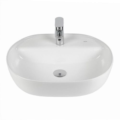 Раковина из сантехнического фарфора Bond Oval S01-500 50х40 накладная цвет белый 1 отверстие под смеситель - фото 2