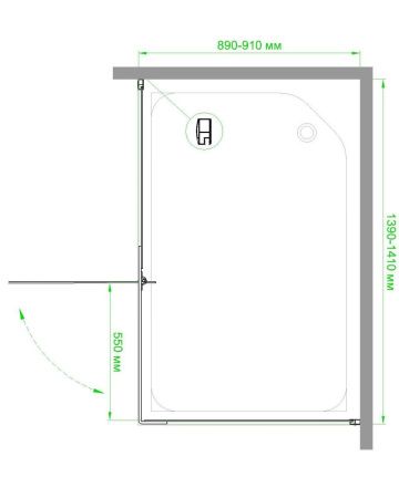Душевой уголок Royal Bath HPV RB9140HPV-C-BL 140х90 стекло матовое профиль черный с поддоном