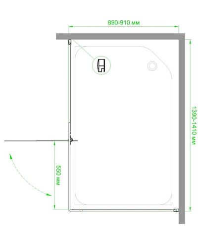 Душевой уголок Royal Bath HPV RB9140HPV-C-BL 140х90 стекло матовое профиль черный с поддоном - фото 4