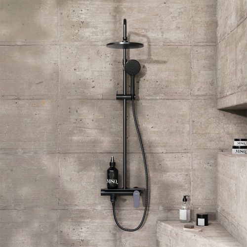 Душевая стойка Damixa Jupiter 977730300 настенная цвет черный - фото 4