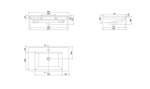 Раковина керамическая Armadi Art Capolda 876-085 90х50 накладная цвет белый 1 отверстие под смеситель - фото 2