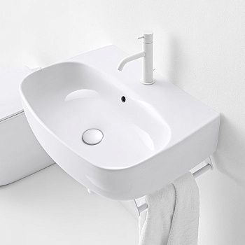 Раковина из сантехнического фарфора Kerasan Nolita 534101*1 60х50 накладная цвет белый 1 отверстие под смеситель