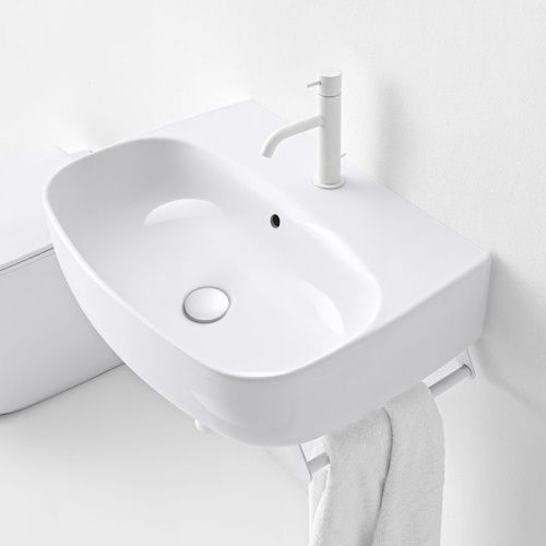 Раковина из сантехнического фарфора Kerasan Nolita 534101*1 60х50 накладная цвет белый 1 отверстие под смеситель