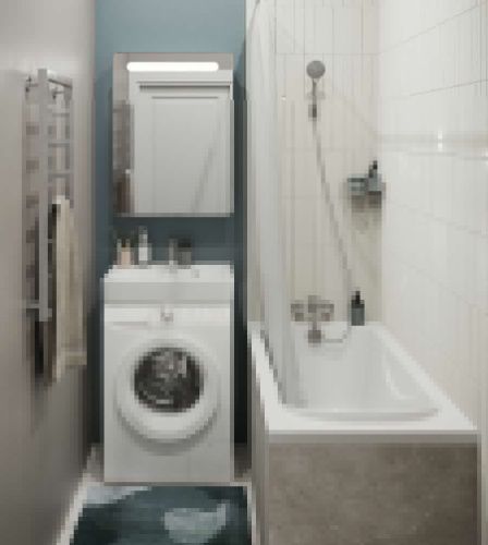 Раковина из сантехнического фарфора Santek Клио 1WH501770 52х60 над стиральной машиной цвет белый 1 отверстие под смеситель - фото 5