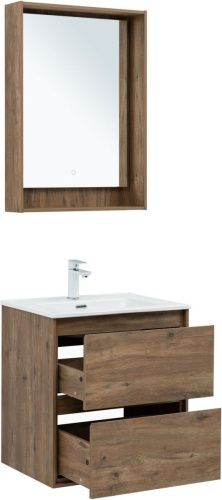 Тумба под раковину Aquanet Милан 00336377 60х50 подвесная цвет коричневый - фото 5