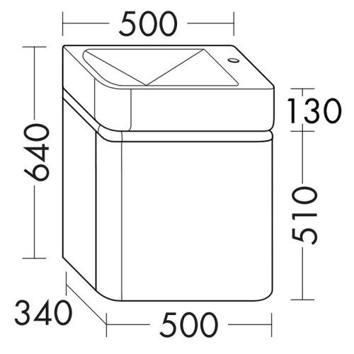 Тумба с раковиной Burgbad B.ME SGUC050LF5981G0126C0001*1 50х30 подвесная цвет белый - фото 2