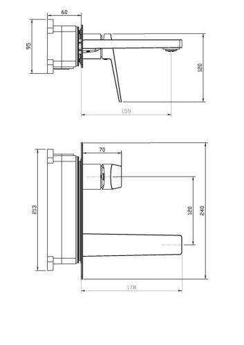 Смеситель для раковины BelBagno ARDENTE ARDENTE-BLVM-CRM-W0 встраиваемый в стену хром - фото 2