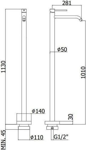 Смеситель Paffoni Light LIG031CR напольный хром - фото 2
