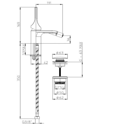 Смеситель Bossini Apice E89601.030 на биде хром - фото 2