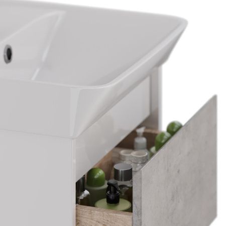 Тумба под раковину LeMark Combi LM03C50T-Beton 50х30 напольная цвет серый/белый