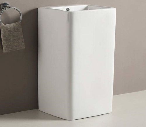 Раковина из сантехнического фаянса CeramaLux P7005 40х40 напольная цвет белый без отверстий под смеситель - фото 2