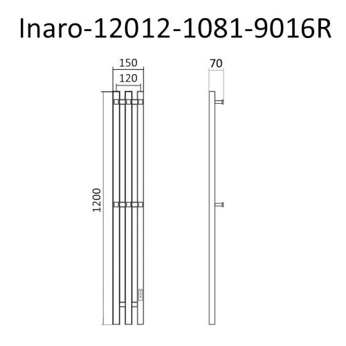 Полотенцесушитель электрический Маргроид Inaro профильный Inaro-12012-1081-9016R 15х120 белый - фото 4