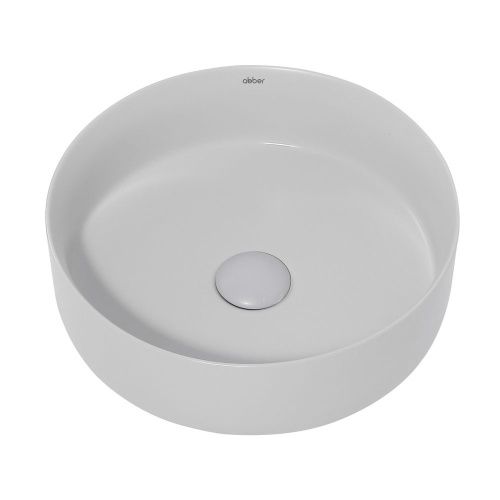 Раковина из сантехнического фаянса Abber BEQUEM AC2108MLG 40х40 накладная цвет серый без отверстий под смеситель - фото 2